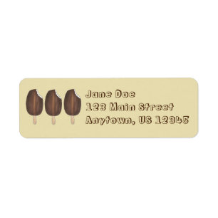 Étiquette Chocolat Ice Crème Popsicles Retourner l'adresse é