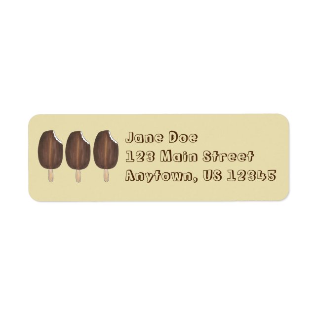 Étiquette Chocolat Ice Crème Popsicles Retourner l'adresse é (Devant)
