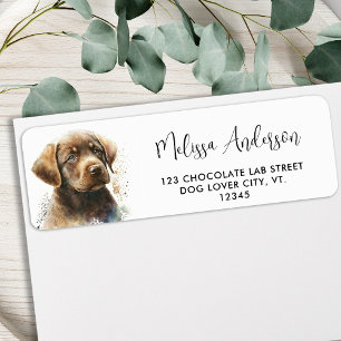 Étiquette Chocolat Labrador Retriever Dog Adresse de retour