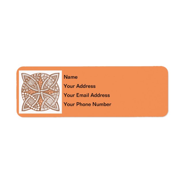 Étiquette Choisissez votre couleur Celtic Knot Motif (Devant)