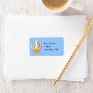 Étiquette Choisissez votre symbole Sikh couleur Arrière - pl