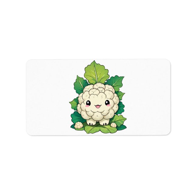 Étiquette Chou-fleur Kawaii (Devant)