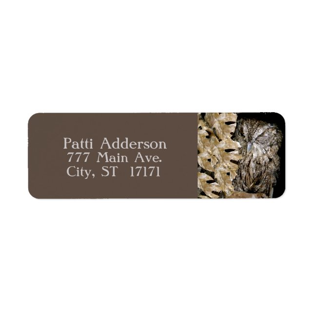 Étiquette Chouette à enclos de Pékin (Devant)