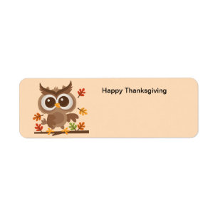 Étiquette Chouette du jour du bon thanksgiving