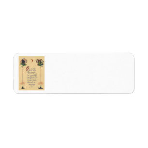 Étiquette Chouette noire mignonne Chouette Crescent Lune Bou