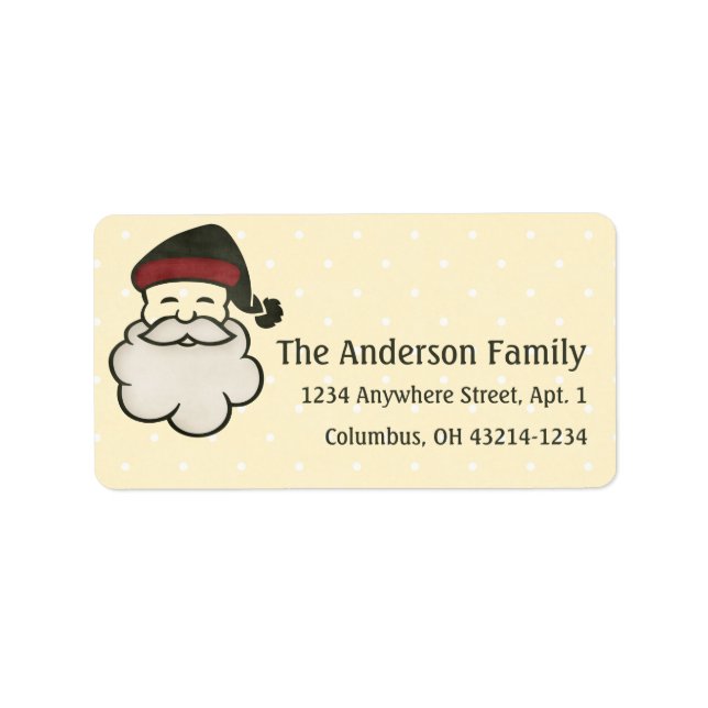 Étiquette Christmas 1 : Santa Face 2 Return Address (Devant)