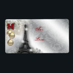 Étiquette Christmas Address Label Eiffel Tower Paris France<br><div class="desc">Copyright 2012 BestCards,  all rights reserved.</div>