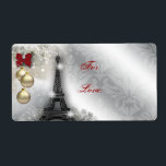 Étiquette Christmas Address Label Eiffel Tower Paris France<br><div class="desc">Copyright 2012 BestCards,  all rights reserved.</div>