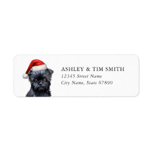 Étiquette Christmas Affenpinscher Chien Retour Adresse Étiqu