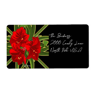 Étiquette Christmas Amaryllis Garden Vibrant