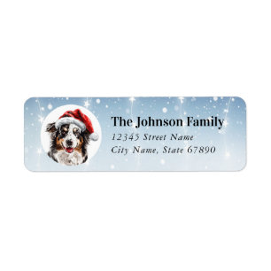 Étiquette Christmas Australian Shepard Retourner l'adresse É