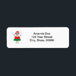 Étiquette Christmas Ballet Pig Adresse de retour Personnalis<br><div class="desc">Un adorable cochon portant un chapeau santa,  un tutu vert et des pantoufles de ballet est prêt à danser un ballet de Noël sur un étiquette</div>