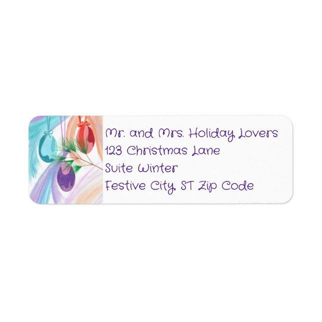 Étiquette Christmas Balls Custom Address Labels (Devant)