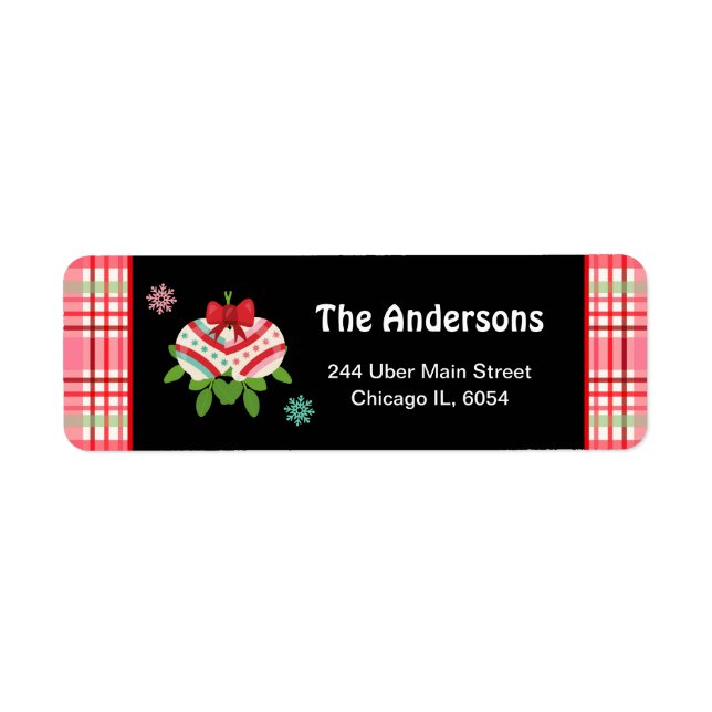 Étiquette Christmas Baubles Ornaments (Devant)