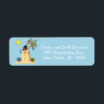 Étiquette Christmas Beach Tropical Snowman Adresse<br><div class="desc">This design created though digital art. It may be personalized in the area provide or customizing by choosing the click to customize further option and changing the name, initials or words. Donc, change le texte color and style or delete the text for an image only design. Contact me at colorflowcreations@gmail.com...</div>