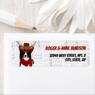 Étiquette Christmas Border Collie Dog Lover Address