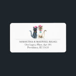 Étiquette Christmas Cats Adresse de retour<br><div class="desc">Ajoutez un charme festif à votre courrier de vacances avec ces étiquettes d'adresse de retour du chat de Noël avec un chat noir et du siamais dans les chapeaux de Santa. L'oeuvre d'aquarelle unique est dressée contre un arrière - plan rose doux, capturant l'esprit ludique des chats de Noël dans...</div>