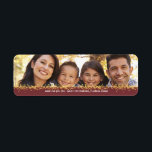 Étiquette Christmas Cheer Gold Family Photo Retourner l'adre<br><div class="desc">Créez vos propres étiquettes d'adresse de retour de Noël pour vous joindre des enveloppes de cartes de voeux de Noël. Étiquette de l'adresse de retour photo où vous ajoutez votre portrait de famille préféré. Le design festif est orné d'un revêtement doré brillant.</div>