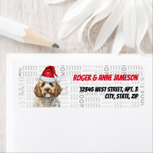 Étiquette Christmas Cockapoo Père Noël Dog Adresse de retour