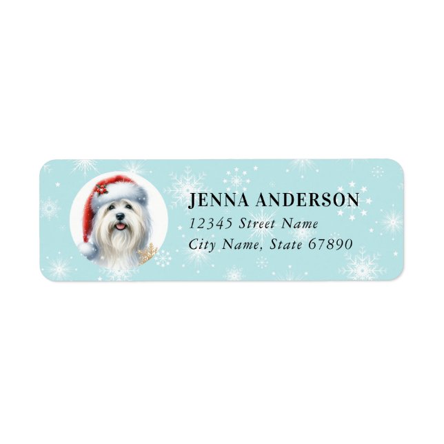 Étiquette Christmas Coton De Tulear Adresse de retour Label (Devant)