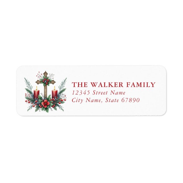 Étiquette Christmas Cross Return Address Labels (Devant)
