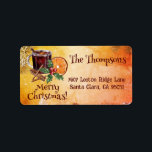 Étiquette Christmas Cup Orange Holly Berry Cinnamon Adresse<br><div class="desc">Ce Jaune Bright and Warm Theme Greeting Holiday Adresse Sticker Étiquette avec Cup of Black Tea, Burnd Orange, Cinnamon et Holly Berry Branche et phase "Joyeux Noël" vous pouvez personnaliser à "Joyeux Vacances" ou quelques autres mots et voeux de Noël et vous connecter de l'autre côté sera grand pour vous...</div>