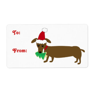 Étiquette Christmas Dachshund