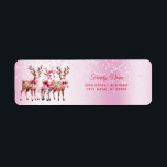 Étiquette Christmas Deer Adresse de retour<br><div class="desc">Belle étiquette de retour de cerfs de Noël</div>