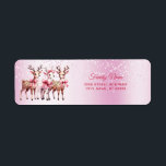 Étiquette Christmas Deer Adresse de retour<br><div class="desc">Belle étiquette de retour de cerfs de Noël</div>