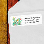 Étiquette Christmas Desert Southwest Cactus Cactus Adresse<br><div class="desc">This design created though digital art. It may be personalized in the area provide or customizing by choosing the click to customize further option and changing the name, initials or words. Donc, change le texte color and style or delete the text for an image only design. Contact me at colorflowcreations@gmail.com...</div>