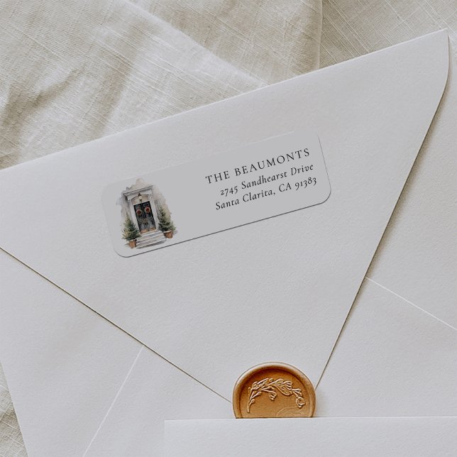 Étiquette Christmas Door Return Address Label (Créateur téléchargé)