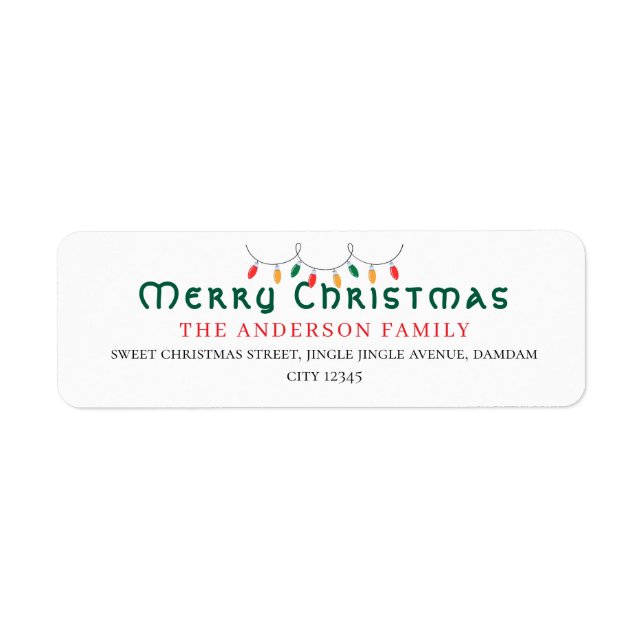 Étiquette Christmas Elegant Simple Return Address (Devant)