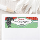 Étiquette Christmas Elephant Zig Zag Motif Retour Adresse<br><div class="desc">Eléphant de danse mignonne Noël Chevron Zig Zag Motif Retour Adresse Label en Rouge Vert & Aqua - Voir plus Designs de Noël par Sandra</div>