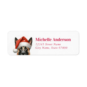 Étiquette Christmas German Shepherd Retourner l'adresse Étiq