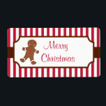 Étiquette Christmas Gingerbread Labels<br><div class="desc">A cute gingerbread boy decorates these holiday  labels. Use these holiday labels on Christmas cards,  gifts,  crafts,  baked goods,  kitchen items,  scrapbooks,  candy,  Christmas candy,    etc...  The design is from original art.</div>