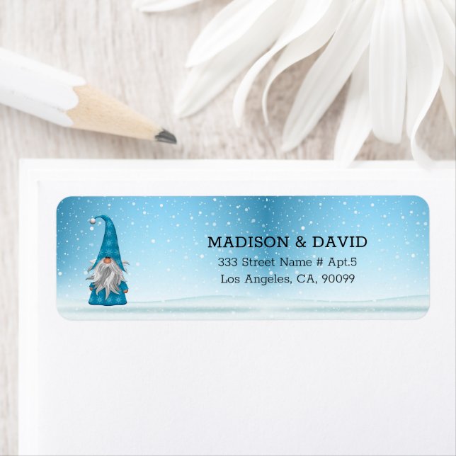 Étiquette Christmas Gnome (En situation)