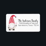 Étiquette Christmas Gnome Return Address Label<br><div class="desc">A cute gnome holding a candy cane decorates this Christmas holiday address label. So vun for your Christmas mailing envelopes. Designed for you by Blackberry Boulevard.</div>