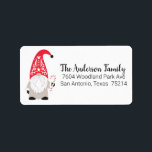 Étiquette Christmas Gnome Return Address Label<br><div class="desc">A cute gnome holding a candy cane decorates this Christmas holiday address label. So vun for your Christmas mailing envelopes. Designed for you by Blackberry Boulevard.</div>