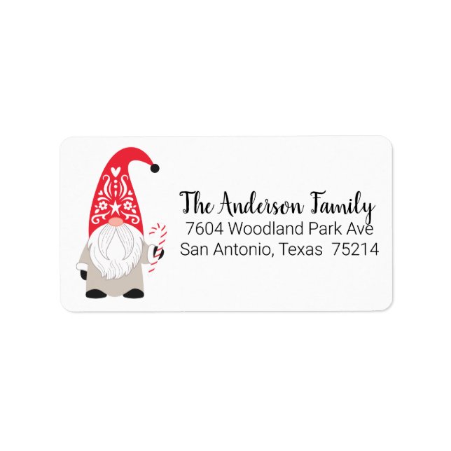 Étiquette Christmas Gnome Return Address Label (Devant)