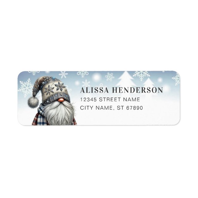 Étiquette Christmas Gnome Return Address Labels (Devant)