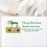 Étiquette Christmas Golf Lady Thème Retour Adresse<br><div class="desc">Juste une charmante petite scène de Noël — cependant,  pensez à une petite carte de golf sur le dessus — personnalisez avec votre adresse,  bien sûr. Toute question ou demande de design par courriel : charmdesignstudio@rcn.com et nous serons heureux de vous aider.</div>