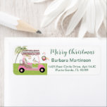 Étiquette Christmas Golf Lady Thème Retour Adresse<br><div class="desc">Juste une charmante petite scène de Noël — cependant,  pensez à une petite carte de golf sur le toit et votre animal de compagnie flamingo — personnalisez avec votre adresse,  bien sûr. Toute question ou demande de design par courriel : charmdesignstudio@rcn.com et nous serons heureux de vous aider.</div>