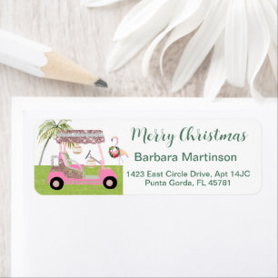 Étiquette Christmas Golf Lady Thème Retour Adresse