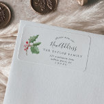 Étiquette Christmas Greenery & Berry Nouvelle adresse<br><div class="desc">Ces nouveaux étiquettes d'adresse de Noël sont parfaits pour une simple carte de vacances ou une enveloppe de faire-part mobile. Le design des vacances d'hiver est composé d'une branche blanche d'aquarelle verte à la sauge douce avec des branches de baies rouges classiques.</div>