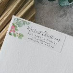 Étiquette Christmas Greenery Merriest Christmas Address<br><div class="desc">Ces étiquettes d'adresse de retour de Noël Merriest sont parfaites pour une simple carte de vacances ou une invitation. Le design des vacances d'hiver est composé d'eucalyptus vert sauge doux et de plantes modernes avec des sprigs de baies rouges classiques.</div>