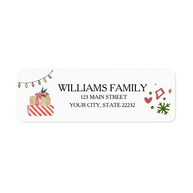 Étiquette Christmas Holiday Gift  Address Label (Devant)