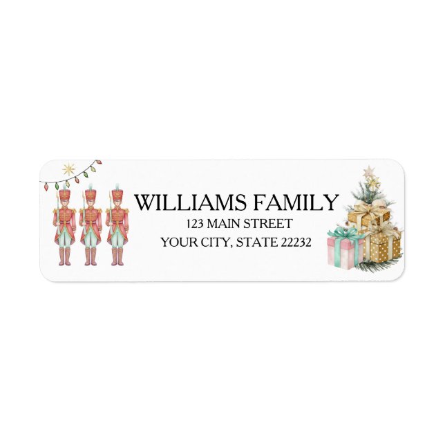 Étiquette Christmas Holiday Nutcracker Address Label (Devant)