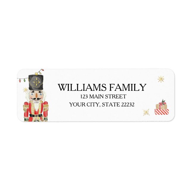 Étiquette Christmas Holiday Nutcracker Address Label (Devant)