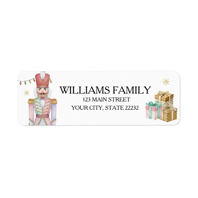 Étiquette Christmas Holiday Nutcracker Address Label (Devant)