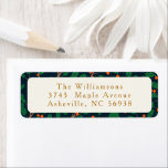Étiquette Christmas Holly Botanical Green Adresse de retour<br><div class="desc">Noël Holly Botanical Greenery Custom Classic Retours Adresse Étiquettes en bleu,  rouge et vert marine</div>